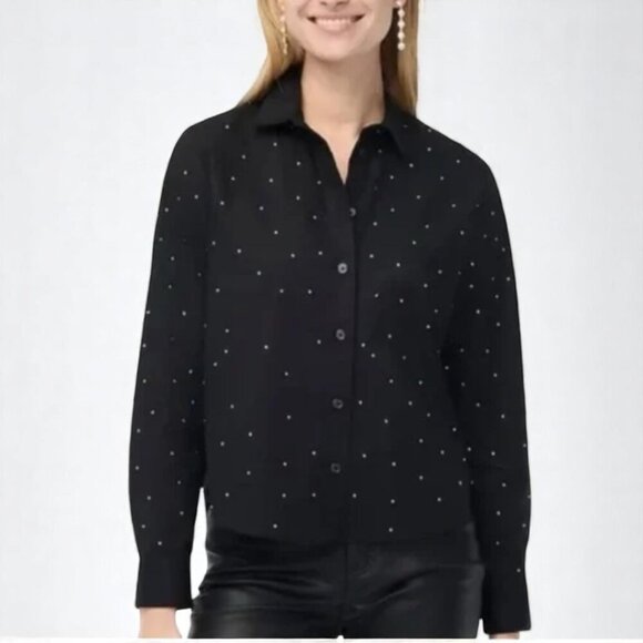 J. Crew Rhinestone modern button-down Size XXS - Picture 1 of 10